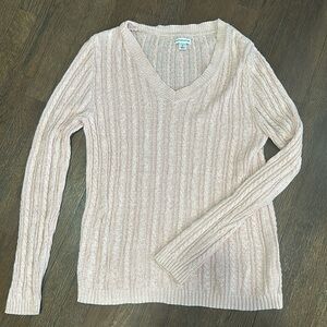 Croft&Barrow V-Neck Sweater Size S, PINK WITH SPARKLE, GREAT CONDITION!